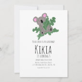 Koala Hand Drawn Animal Birthday Party Einladung (Vorderseite)