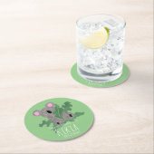 Koala Hand Drawn Bar Geburtstagspartei Runder Pappuntersetzer (Vor Ort)