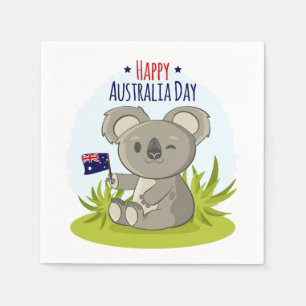 Koala Happy Australia Day Urlaub Serviette