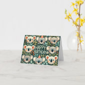Koala Happy Birthday Card Karte (Gelbe Blume)