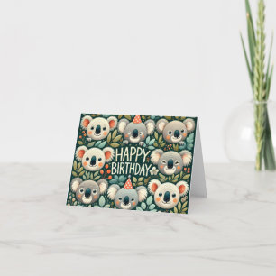 Koala Happy Birthday Card Karte