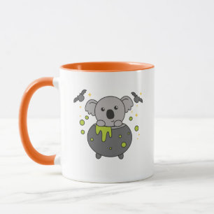 Koala Happy Halloween Cauldron Bat Tasse