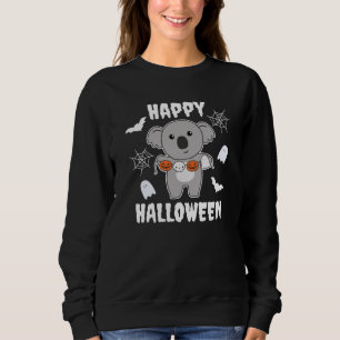 Koala Happy Halloween Pumpkin Bat Kostüm Sweatshirt