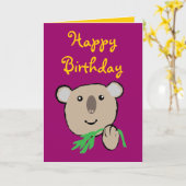 Koala, HappyBirthday Karte (Gelbe Blume)