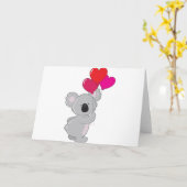 Koala Heart Balloons Karte (Gelbe Blume)