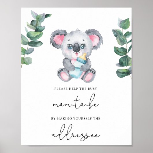 Koala /Helfen Sie der betrieblichen Mama, einen Um Poster (Vorne)
