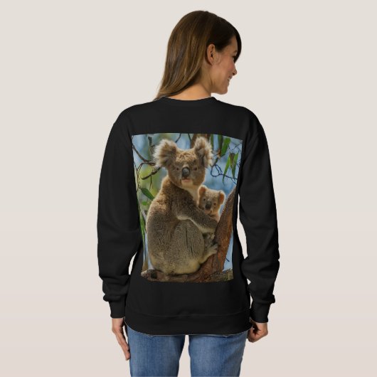 Koala-Hemddesign Sweatshirt (Schwarz voll)