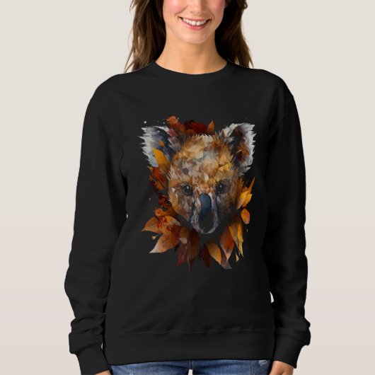 Koala Herbstblätter Farbige Kunstwerke Tier Koal Sweatshirt (Vorderseite)