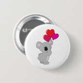 Koala-Herz-Ballone Button (Vorne & Hinten)
