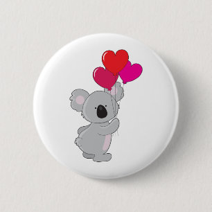 Koala-Herz-Ballone Button