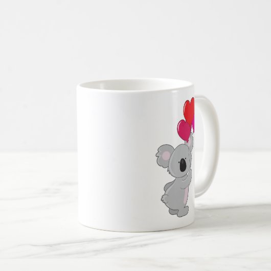 Koala-Herz-Ballone Kaffeetasse (VorderseiteRechts)