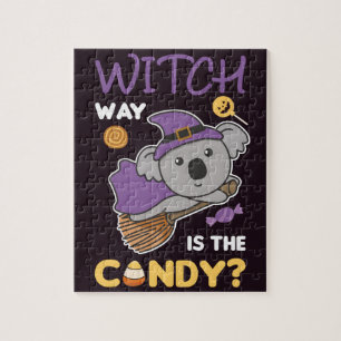 Koala Hexe Way ist das glückliche Halloween Puzzle