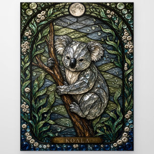 Koala High Canopy Illumina Buntglas Postkarte