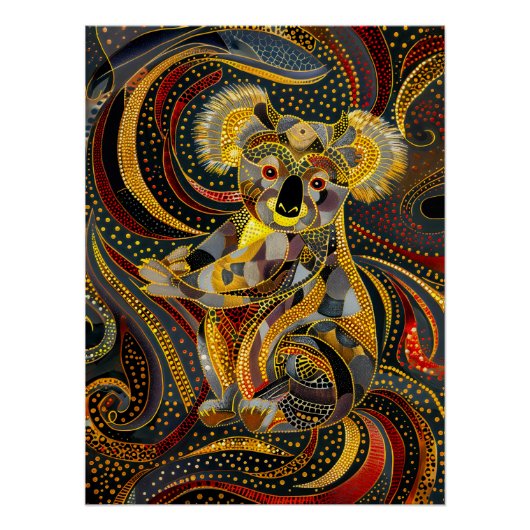 Koala im aborigines Dot Art Style Poster (Vorderseite)
