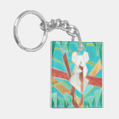 Koala im Baum Original Abstract Art Schlüsselanhänger (Vorderseite links)
