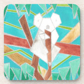 Koala im Baum Original Abstrakt Kunst Getränkeuntersetzer (Vorderseite)