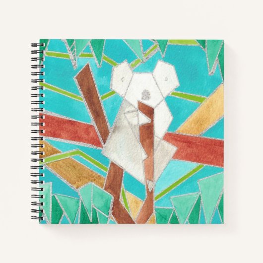 Koala im Baum Original Abstrakt Kunst Notizblock (Vorderseite)