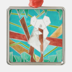 Koala im Baum Original Abstrakt Kunst Ornament Aus Metall