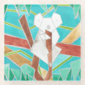 Koala im Baum Originale Abstrakte Kunst Glasuntersetzer (Vorderseite)