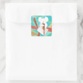 Koala im Baum Originale abstrakte Kunst Quadratischer Aufkleber (Tasche)