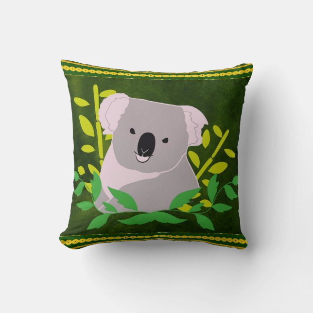 Koala im Dschungel Kissen (Vorderseite)