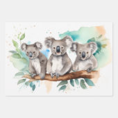 Koala im Wasserfarbenbereich Landschaft Geschenkpapier Set (Vorderseite 3)