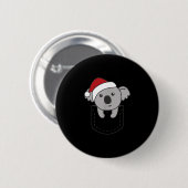 Koala In Cket Christmas Cute Koala In Breast Cket Button (Vorne & Hinten)