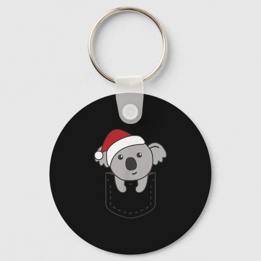 Koala In Cket Christmas Cute Koala In Breast Cket Schlüsselanhänger (Vorderseite)