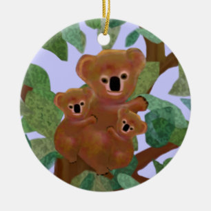 Koala in den Eukalyptus-Verzierungen Keramikornament