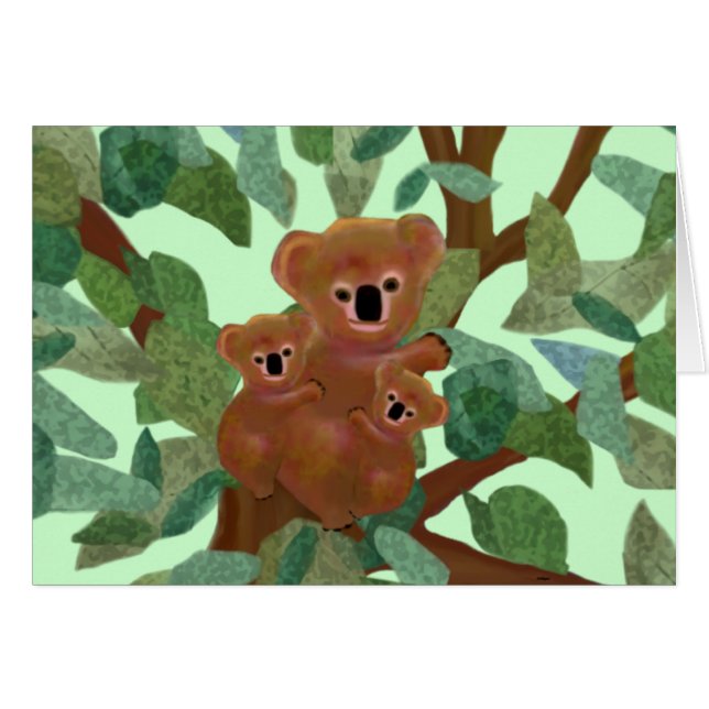 Koala in der Eukalyptus-Karte (Vorderseite (Horizontal))
