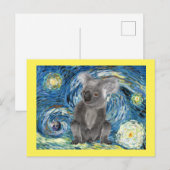Koala in der Sternennacht, gefährdete Arten Postkarte (Vorne/Hinten)