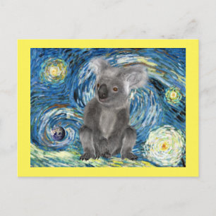 Koala in der Sternennacht, gefährdete Arten Postkarte