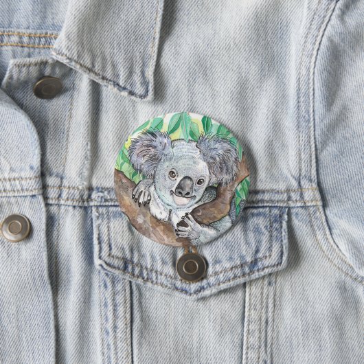 Koala in Eukalyptus Tree Painting Button (Beispiel)
