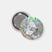 Koala in Eukalyptus Tree Painting Magnet (Vorderseite/Rückseite)