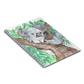 Koala in Eukalyptus Tree Painting Notizblock (Rechte Seite)