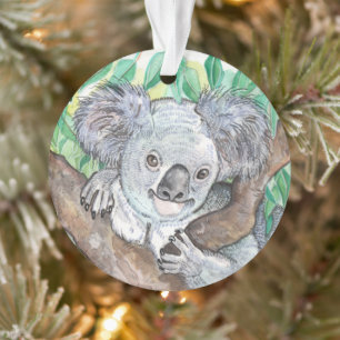 Koala in Eukalyptus Tree Painting Ornament
