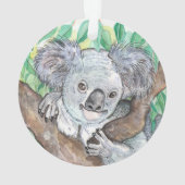 Koala in Eukalyptus Tree Painting Ornament (Rückseite)