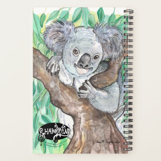 Koala in Eukalyptus Tree Painting Planer (Rückseite)