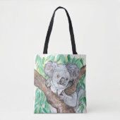 Koala in Eukalyptus Tree Painting Tasche (Vorderseite)