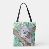 Koala in Eukalyptus Tree Painting Tasche (Rückseite)