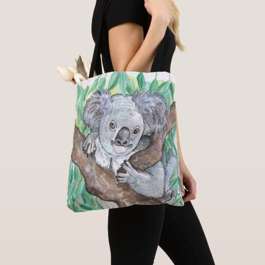 Koala in Eukalyptus Tree Painting Tasche (Von Nahem)