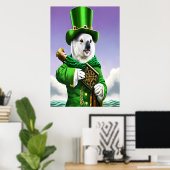 Koala in grüner Kleidung | AI Art Poster (Heimbüro)