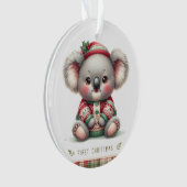 Koala in Holiday Sweater & Holly Hat Ornament (Vorderseite)