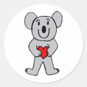 Koala in Liebe Aufkleber! Runder Aufkleber