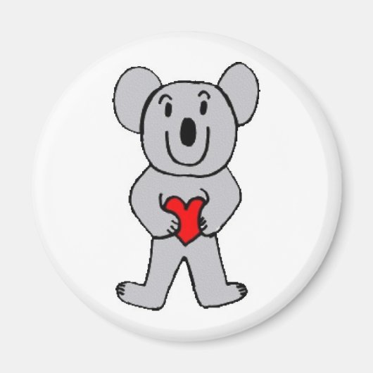 Koala in Liebe runder Magnet (Vorne)