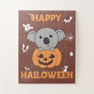 Koala In Pumpkin Sweet Koalas Happy Halloween Jigs Puzzle