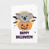 Koala In Pumpkin Sweet Koalas Happy Halloween Karte (Vorderseite)