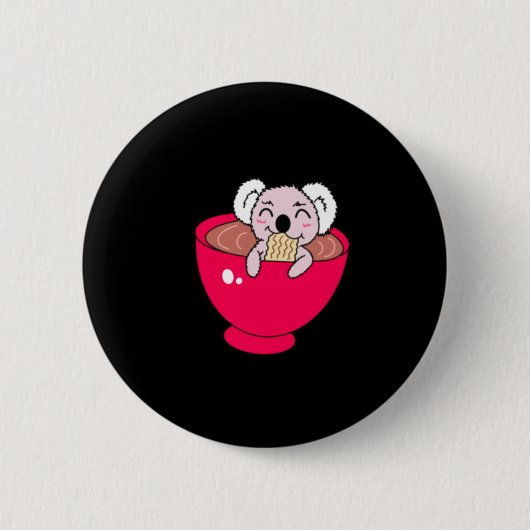 Koala in Ramen Button (Vorderseite)