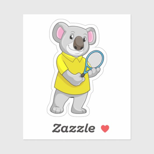 Koala in Tennis mit Tennis-Schläger Aufkleber (Blatt)