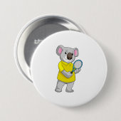 Koala in Tennis mit Tennis-Schläger Button (Vorne & Hinten)